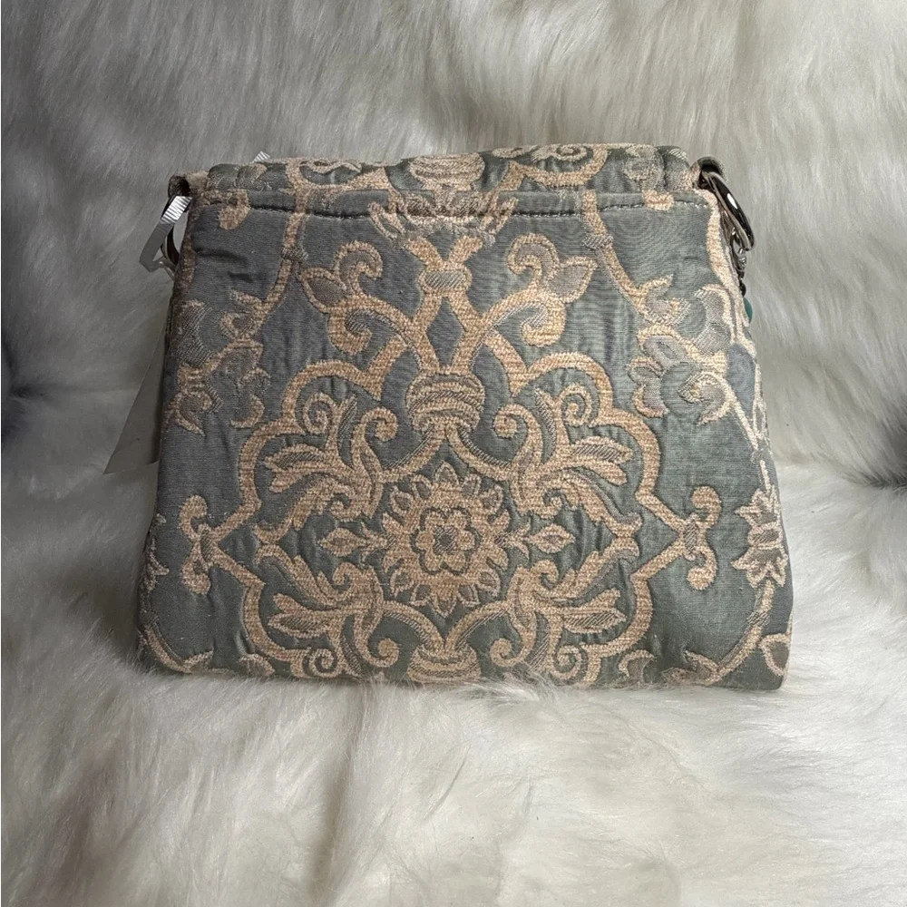 Nina Perrera Vintage Chic Embroidered Shoulder Bag with Beaded Strap - Picture 3 of 13